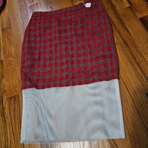 Endless Rose Red Plaid Mixed Media Skirt